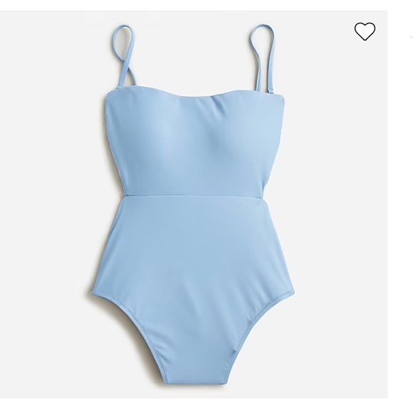 NWT J. Crew 14 One Piece Cut out Blue Swimsuit - Picture 1 of 7